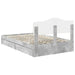 Pat cu storage Gri din beton 135 x 190 cm Lemn compozit - WALTI WALTI