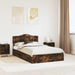 Pat cu storage Stejar fumuriu 135 x 190 cm Lemn compozit - WALTI WALTI