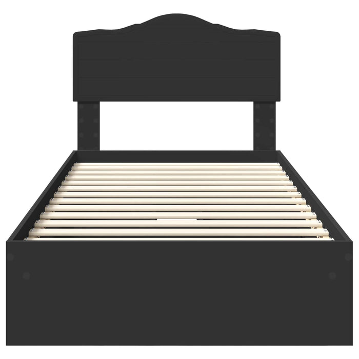 Pat cu storage cu sertar Negru 100 x 200 cm Lemn prelucrat - WALTI WALTI