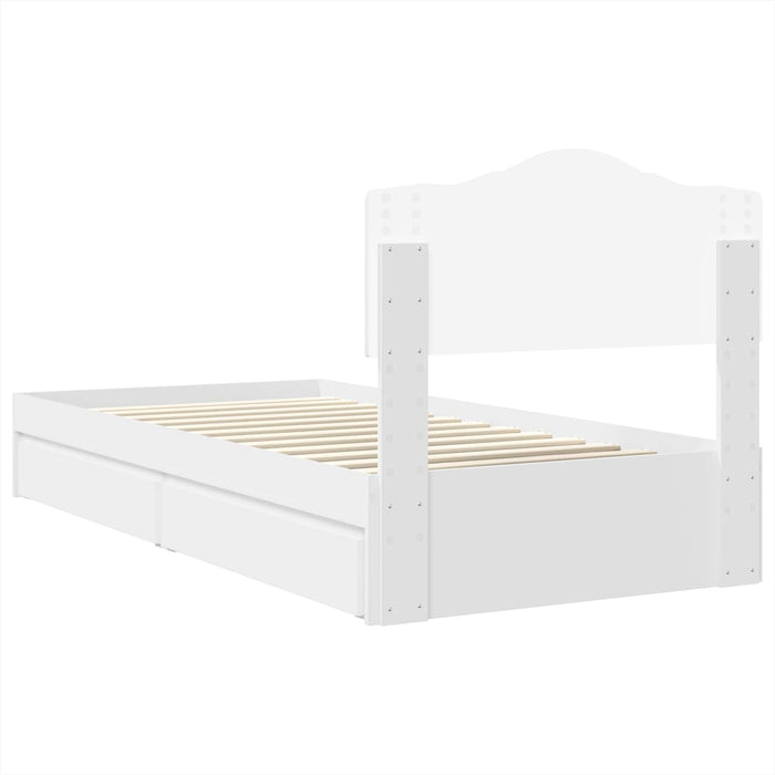 Pat cu storage cu headboard Alb 90 x 200 cm Lemn compozit - WALTI WALTI