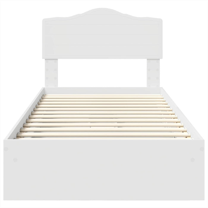 Pat cu storage cu headboard Alb 90 x 200 cm Lemn compozit - WALTI WALTI