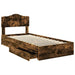 Pat cu storage Stejar fumuriu 90 x 200 cm Lemn compozit - WALTI WALTI