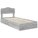 Pat cu storage cu sertar Gri Sonoma 90 x 200 cm Lemn compozit - WALTI WALTI
