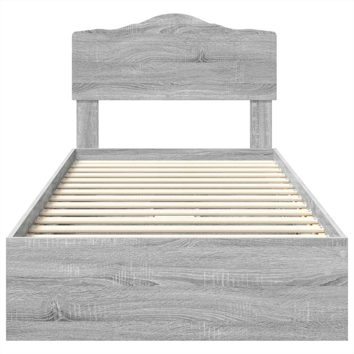 Pat cu storage cu sertar Gri Sonoma 90 x 200 cm Lemn compozit - WALTI WALTI