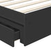 Pat cu storage cu headboard Negru 90 x 190 cm Lemn compozit - WALTI WALTI