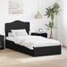 Pat cu storage cu headboard Negru 90 x 190 cm Lemn compozit - WALTI WALTI