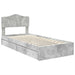 Pat cu storage Gri din beton 90 x 190 cm Lemn compozit - WALTI WALTI