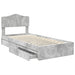 Pat cu storage Gri din beton 90 x 190 cm Lemn compozit - WALTI WALTI