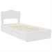 Pat cu storage cu headboard Alb 75 x 190 cm Lemn compozit - WALTI WALTI