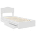 Pat cu storage cu headboard Alb 75 x 190 cm Lemn compozit - WALTI WALTI