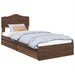 Pat cu storage Stejar închis 75 x 190 cm Lemn compozit - WALTI WALTI