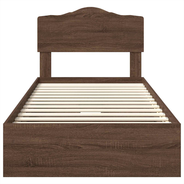 Pat cu storage Stejar închis 75 x 190 cm Lemn compozit - WALTI WALTI