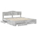 Cadru de pat cu sertar Gri din beton 200 x 200 cm Lemn compozit - WALTI WALTI