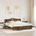 Cadru de pat Stejar fumuriu 200 x 200 cm Lemn compozit - WALTI WALTI