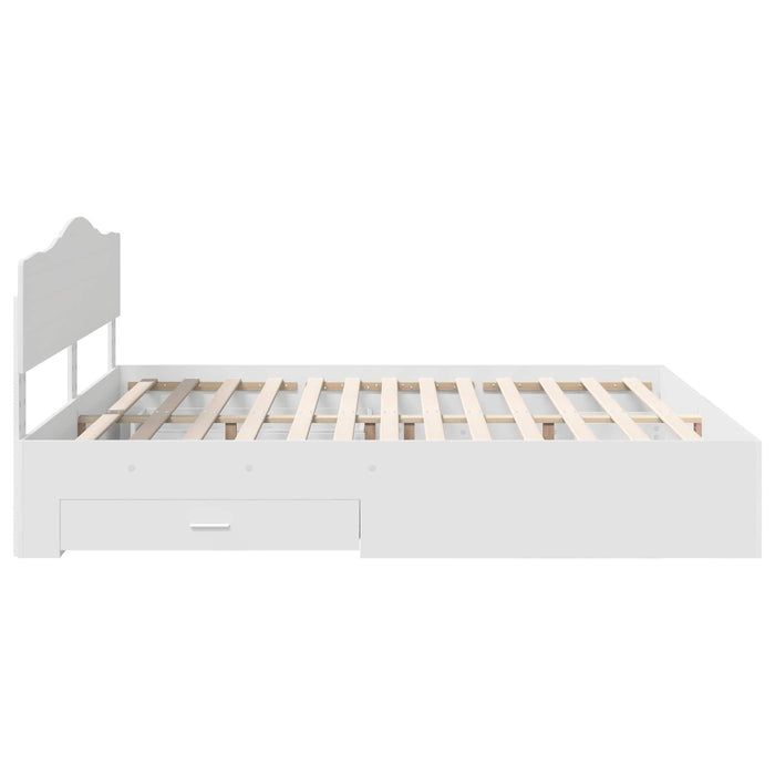 Cadru de pat cu headboard Alb 180 x 200 cm Lemn compozit - WALTI WALTI