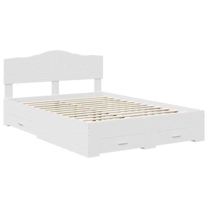 Cadru de pat cu headboard Alb 160 x 200 cm Lemn compozit - WALTI WALTI