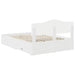 Cadru de pat cu headboard Alb 160 x 200 cm Lemn compozit - WALTI WALTI