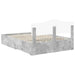 Cadru de pat cu sertar Gri din beton 150 x 200 cm Lemn compozit - WALTI WALTI