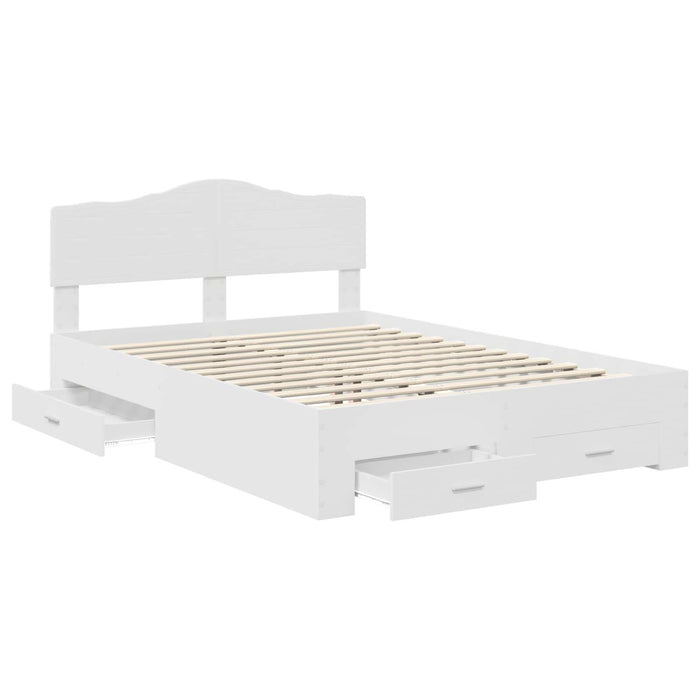Cadru de pat cu headboard Alb 140 x 200 cm Lemn compozit - WALTI WALTI
