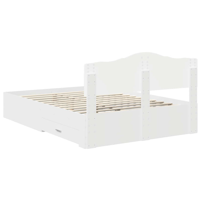 Cadru de pat cu headboard Alb 140 x 200 cm Lemn compozit - WALTI WALTI