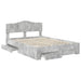 Cadru de pat cu sertar Gri din beton 140 x 200 cm Lemn compozit - WALTI WALTI