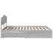 Cadru de pat cu headboard Gri Sonoma 140 x 200 cm Lemn compozit - WALTI WALTI