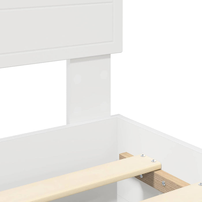 Cadru de pat cu headboard Alb 140 x 190 cm Lemn compozit - WALTI WALTI