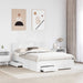 Cadru de pat cu headboard Alb 140 x 190 cm Lemn compozit - WALTI WALTI