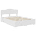 Cadru de pat cu headboard Alb 140 x 190 cm Lemn compozit - WALTI WALTI