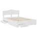 Cadru de pat cu headboard Alb 140 x 190 cm Lemn compozit - WALTI WALTI