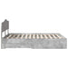 Cadru de pat cu sertar Gri din beton 140 x 190 cm Lemn compozit - WALTI WALTI
