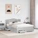 Cadru de pat cu headboard Gri Sonoma 140 x 190 cm Lemn compozit - WALTI WALTI
