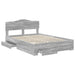 Cadru de pat cu headboard Gri Sonoma 140 x 190 cm Lemn compozit - WALTI WALTI