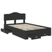 Cadru de pat cu headboard Negru 135 x 190 cm Lemn compozit - WALTI WALTI