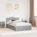 Cadru de pat cu headboard Gri Sonoma 135 x 190 cm Lemn compozit - WALTI WALTI
