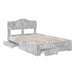 Cadru de pat cu sertar Gri din beton 120 x 200 cm Lemn compozit - WALTI WALTI