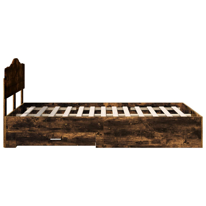 Cadru de pat Stejar fumuriu 120 x 190 cm Lemn compozit - WALTI WALTI