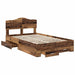 Cadru de pat cu headboard Lemn vechi 120 x 190 cm Lemn compozit - WALTI WALTI