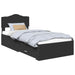 Cadru de pat cu headboard Negru 100 x 200 cm Lemn compozit - WALTI WALTI