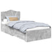 Cadru de pat cu sertar Gri din beton 100 x 200 cm Lemn compozit - WALTI WALTI