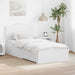 Cadru de pat cu headboard Alb 90 x 190 cm Lemn compozit - WALTI WALTI