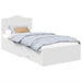Cadru de pat cu headboard Alb 90 x 190 cm Lemn compozit - WALTI WALTI