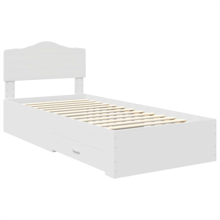Cadru de pat cu headboard Alb 90 x 190 cm Lemn compozit - WALTI WALTI