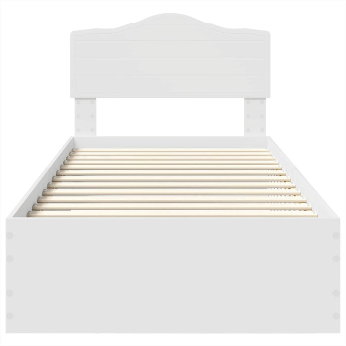 Cadru de pat cu headboard Alb 90 x 190 cm Lemn compozit - WALTI WALTI