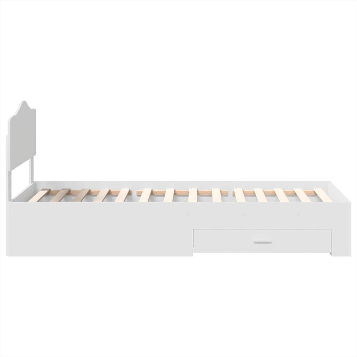 Cadru de pat cu headboard Alb 90 x 190 cm Lemn compozit - WALTI WALTI