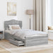 Cadru de pat cu headboard Gri Sonoma 75 x 190 cm Lemn compozit - WALTI WALTI