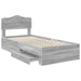 Cadru de pat cu headboard Gri Sonoma 75 x 190 cm Lemn compozit - WALTI WALTI
