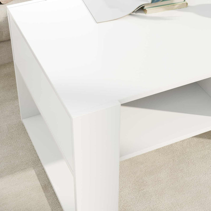 Masă de cafea cu depozitare Alb 92 x 53 x 45 cm Lemn compozit - WALTI WALTI