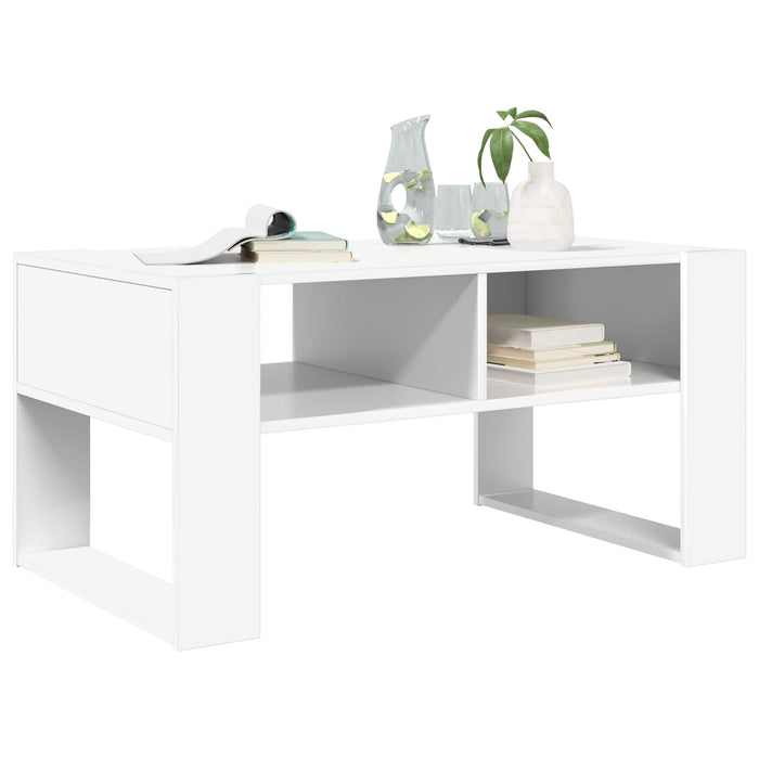 Masă de cafea cu depozitare Alb 92 x 53 x 45 cm Lemn compozit - WALTI WALTI