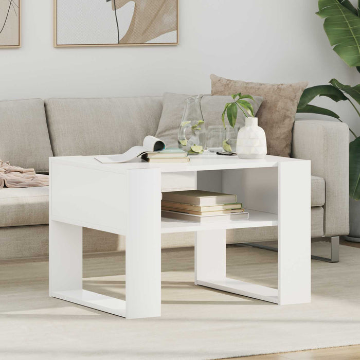 Masă de cafea cu depozitare Alb 66 x 53 x 45 cm Lemn compozit - WALTI WALTI